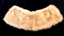 Vintage 1960s Luxurious Authentic Blonde Mink Glam Fur Collar Satin Lining Beige