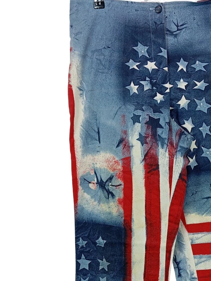 UNCLE SAM Pantalon en jersey Dames Pantalon T EU 40 bleu-rouge-blanc - Photo 3/4