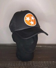 TENNESSEE VOLUNTEERS VOLS ORANGE STATE LOGO BLACK TRUCKER FOAM ADJUSTABLE HAT