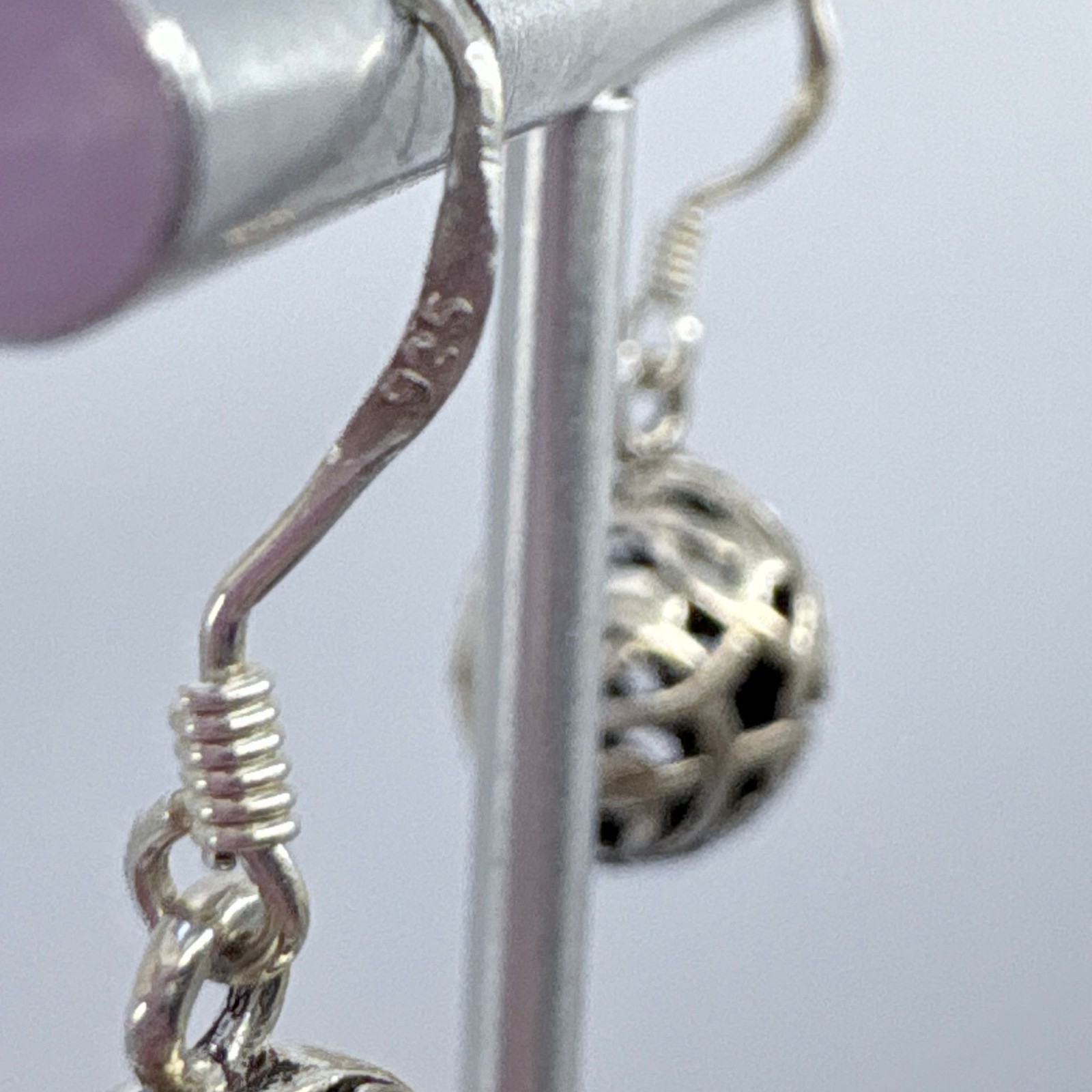 Sterling Silver 925 Interlocking Knot Design Ball… - image 3