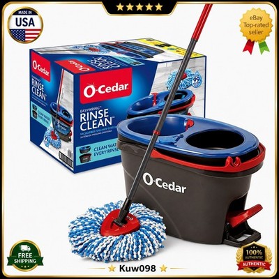 O-Cedar RinseClean Spin Mop With 2-Tank System and Microfiber Mop Head-New   
