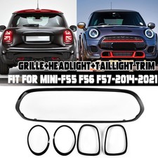 Glanz Schwarz Scheinwerfer R&uuml;ckleuchten Grill Rahmen F&uuml;r Mini F55 F56 F57 14-21