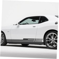 2PCS Decal Sticker Vinyl Side Racing Stripes Kit Compatible with Matte Black