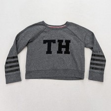 Tommy Hilfiger Women's Sweatshirt Size M Gray Cropped Pullover