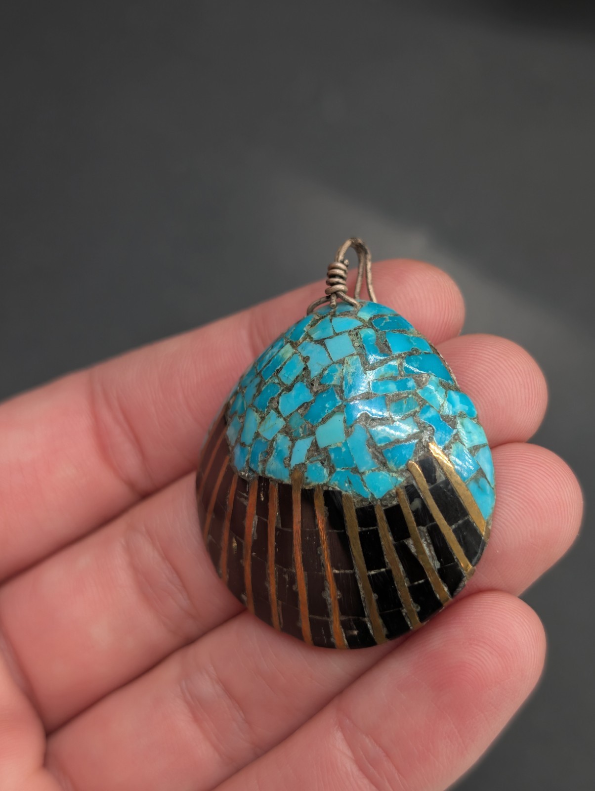 Santo Domingo Style Shell Seashell Turquoise Ston… - image 7
