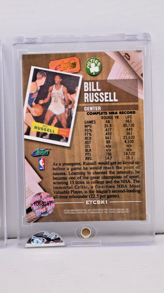 RARE Bill Russell!! Factory Sealed! 2005 Refractor SP eTopps Classic #ETCBK1 - Image 2 of 2
