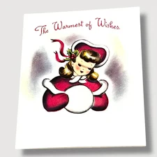 Norcross The Warmest of Wishes c1948 Vintage Christmas Card E129