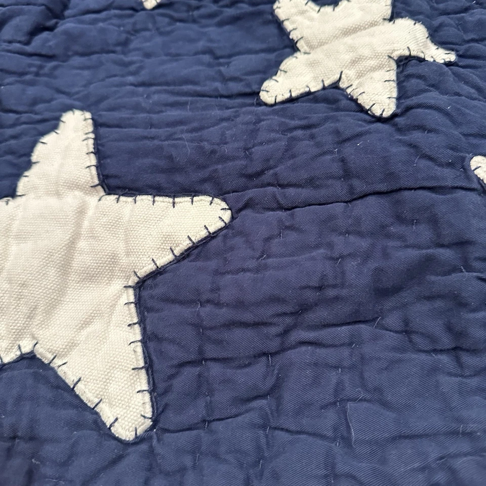 Pottery Barn Kids Standard Pillow cover/Sham  Blue /White Star Quilt RARE - Image 4 of 4