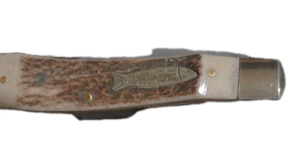 Nuevo cuchillo de pez de bolsillo Schrade Walden 65 aniversario SCWALD292ST ciervo estaño sellado Foto 4 de 4