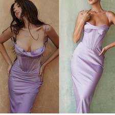 HOUSE OF CB 'Charmaine' Lavender Corset Maxi Dress size small