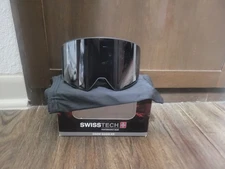 Snow Ski Goggles Swiss Tech Black Performance Gear Dual Lenses Anti-Fog Coating