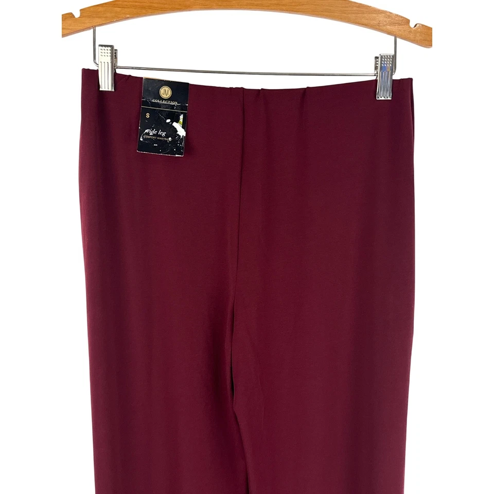 JM Collection Wide Leg Knit Comfort Waistband Pull On Pants Dark Rust Size S - Image 4 of 4