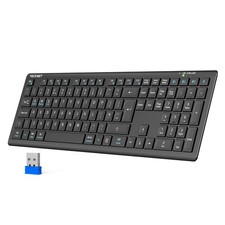 Bluetooth Keyboard Rechargeable, 4-Device Switching 2.4G BT , Ultra-Slim Ful...