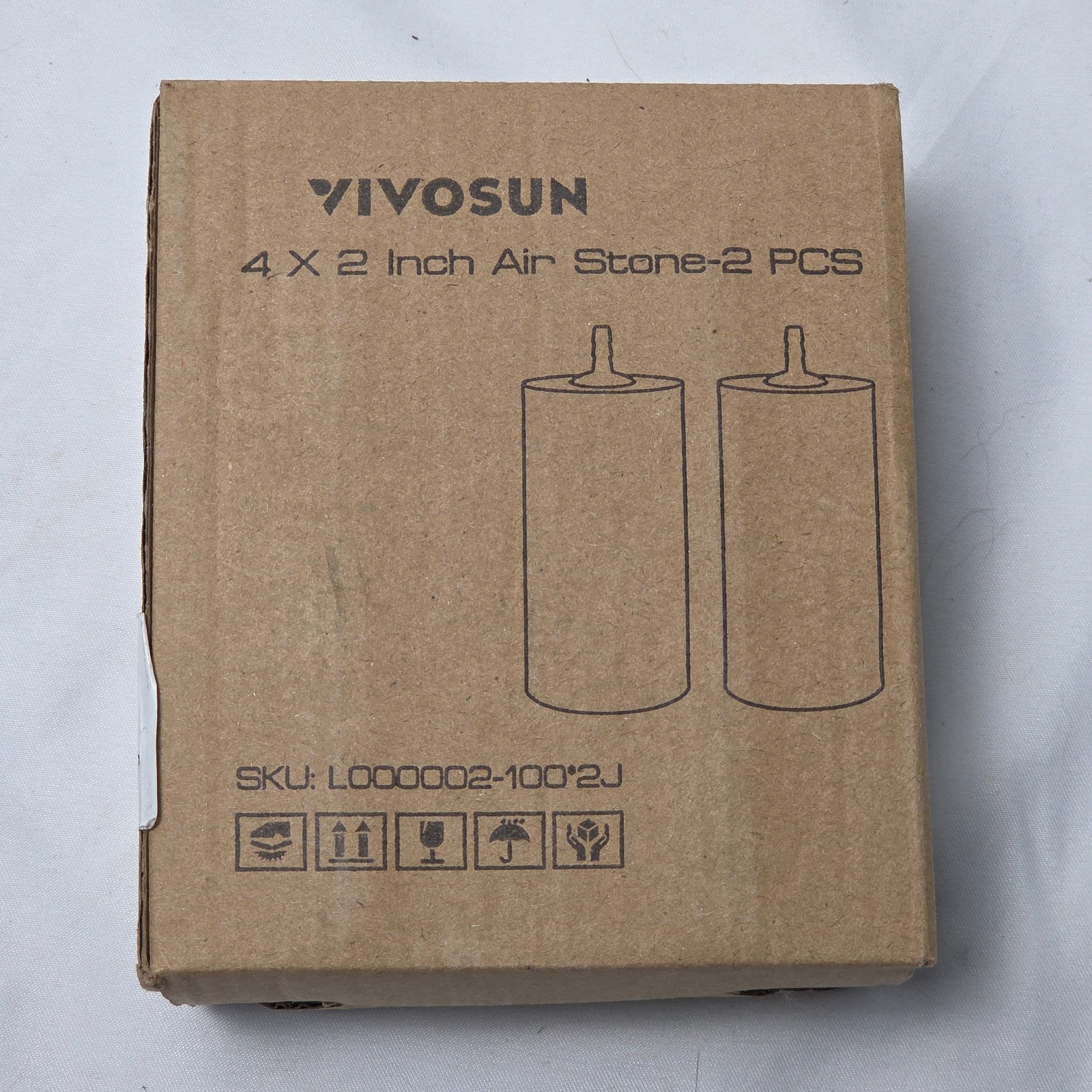 VIVOSUN Air Stone 2PCS 4 x 2 Inch Large for Aquarium, Fish Tank