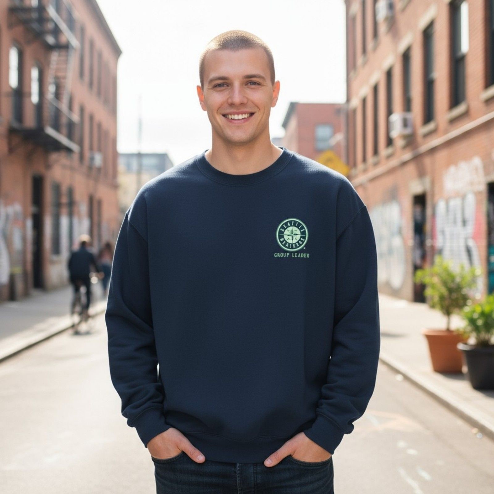 Seattle Mariners Navy Blue Pullover Sweatshirt Si… - image 1