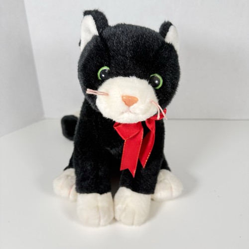 Ty Beanie Buddies Vintage 1999 Zip the Black Tuxedo Cat Plush w/ Red Ribbon