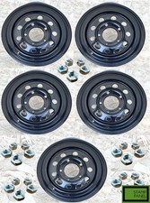 5x Gloss Black Modular Wheels 16" x 7" ET0 for Land Rover Defender +25 Zinc Nuts