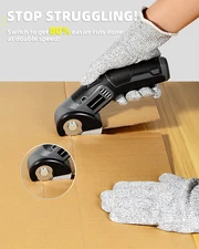 4V Cordless Electric Scissors Lightweight Rotary Cutter 2 Blades USB Charging