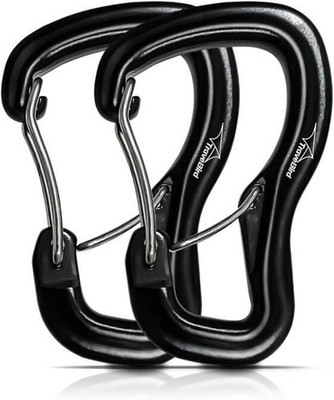 Heavy Duty Carabiner Clip Hook 8KN (1763 lbs), 2 PCS Ultra-Light Black-2pc 