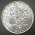 1884-O Morgan Dollar United States $1 Coin 90% Silver AU/BU Nice Detail