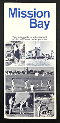1971 Mission Bay San Diego California Vintage Travel Guide Map Brochuere