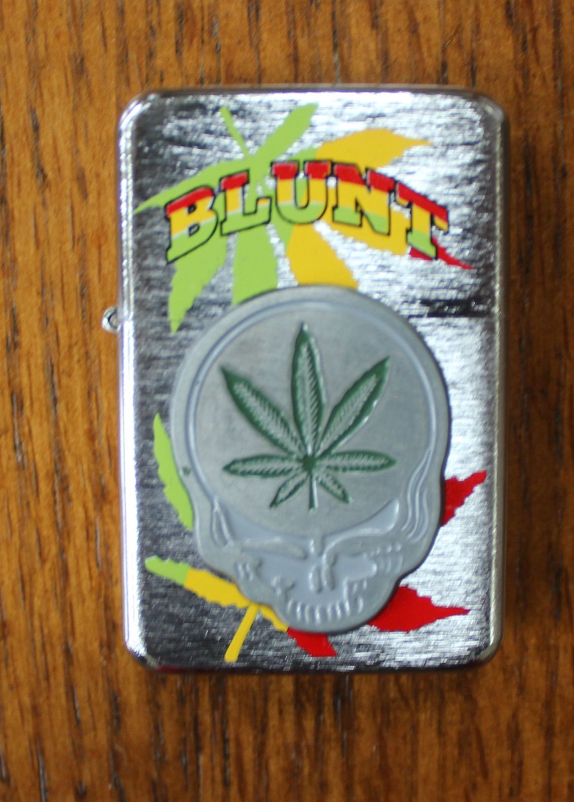 Refillable Lighter wind proof sturdy flip top skull