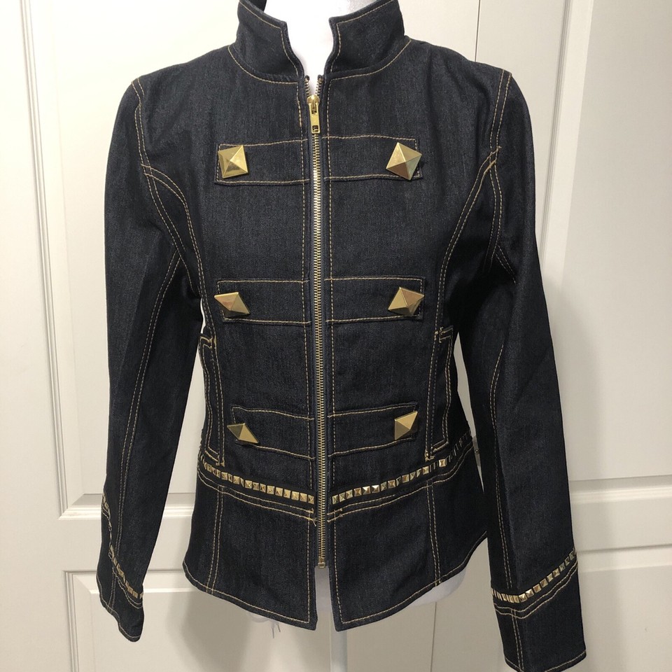 Randolph Duke Spiced Dark Denim Jacket Gold Trim Small Outfit Jeans