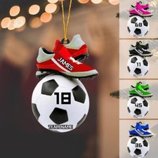 Personalized Soccer Christmas Ornament Custom 1-layered Wood Ornament