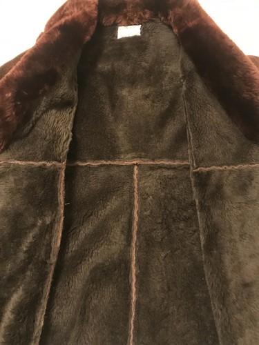 Vintage 1970s AMC Argentina Boho Mod Patchwork Suede Leather & Faux Fur Coat - L - Picture 7 of 12