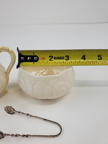 Belleek Ireland Cream and Sugar Yellow 1965-1980 - Picture 7 of 9