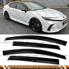 For 25+ Toyota Camry M Style JDM 3D Wavy Door Window Visor Rain Guard Deflector