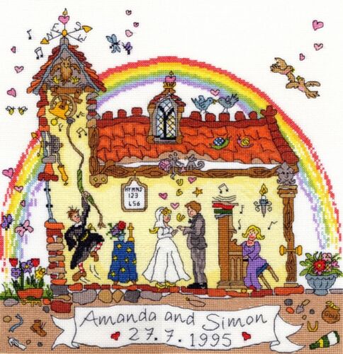 Diy Needlepoint Cross Stitch "Wedding". Embroidery Kit. Unprinted Сanvas Bothy