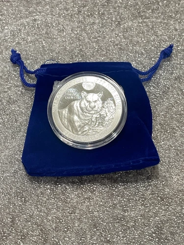 2022 Year Of The Tiger 1 oz .999 Fine SILVER ROUND IN A CAPSULE & GIFT POUCH