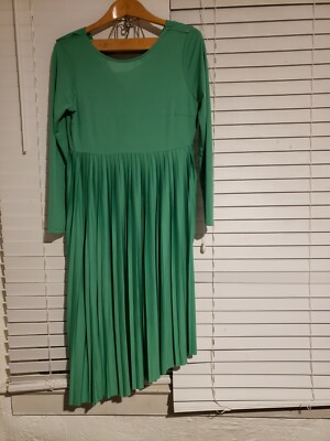 Asos Maternity pleated green dress Midi Dress sz 10 NEW asymmetric hem 