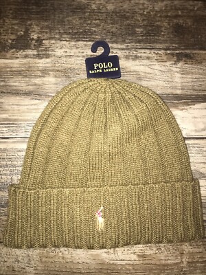 Polo Ralph Lauren Men's Skull Cap Beanie Winter Hat Olive Green O/S NWT