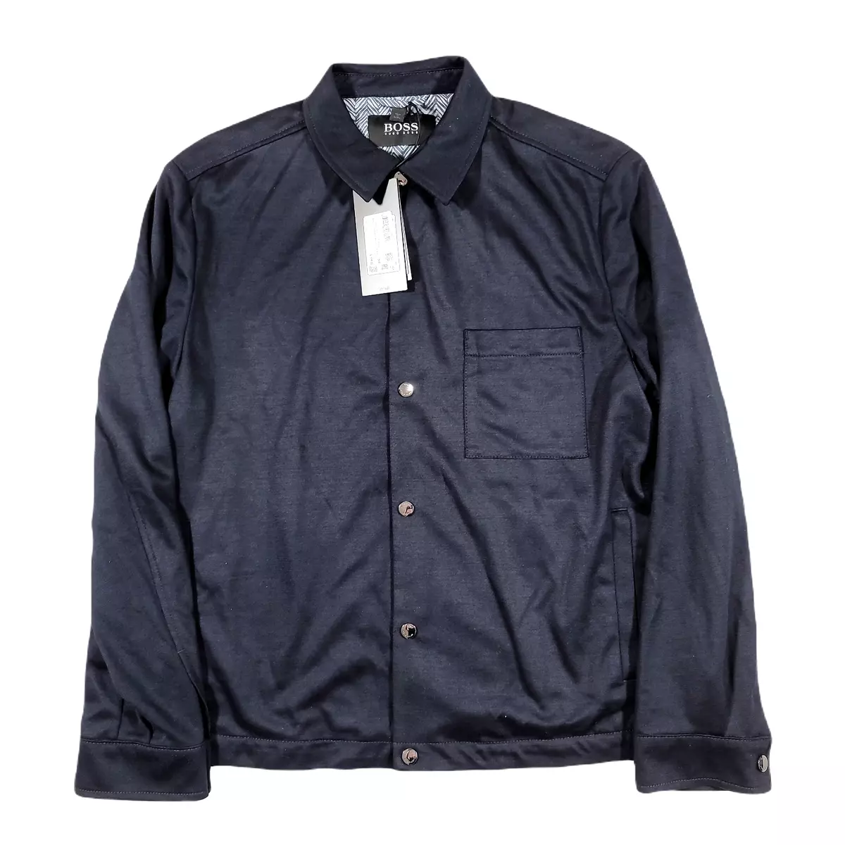 Hugo Boss Carper Wool Jersey Slim Fit Coach Jacket Mens 38R 38 Dark Blue