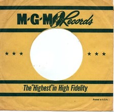 2 ORIGINAL MGM RECORDS COMPANY SLEEVES NO RECORD