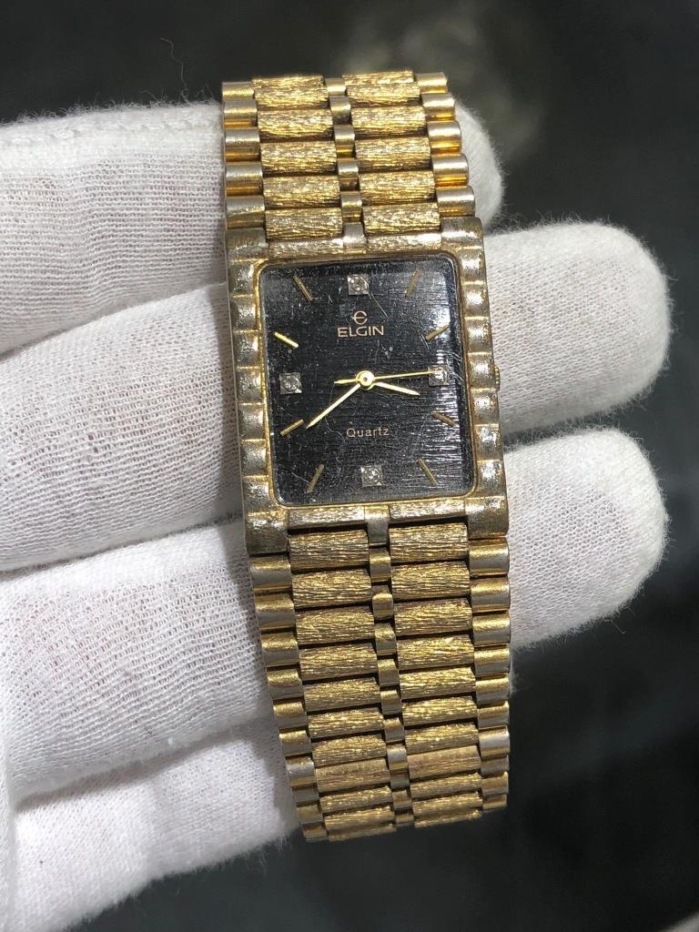 Elgin Rectangular Face Dressy Design Stainless St… - image 10