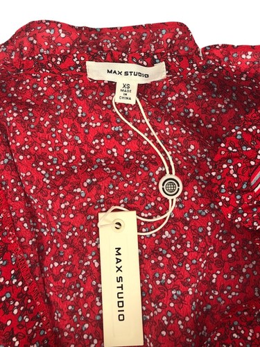 MAX STUDIO Womens XS Tiered Smocked Floral Maxi Dress Polyester Spandex NWT $148 - Picture 8 of 12