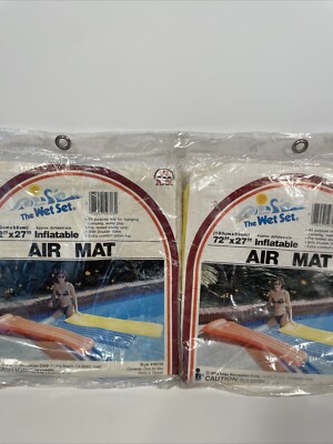 VINTAGE 1984 INTEX THE WET SET INFLATABLE POOL BLUE AIR MAT 72 x 27'' Lot Of 2