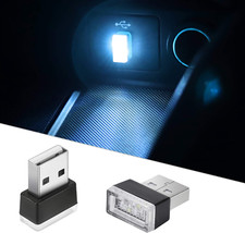 2Pcs USB LED Atmosphere Lights Mini Car Interior Accessories Ambient Lamp Univer