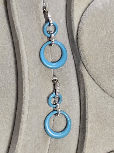 $279 Ross Simons Sterling Silver Sleeping beauty turquoise Dangle Drop earrings - Picture 5 of 12