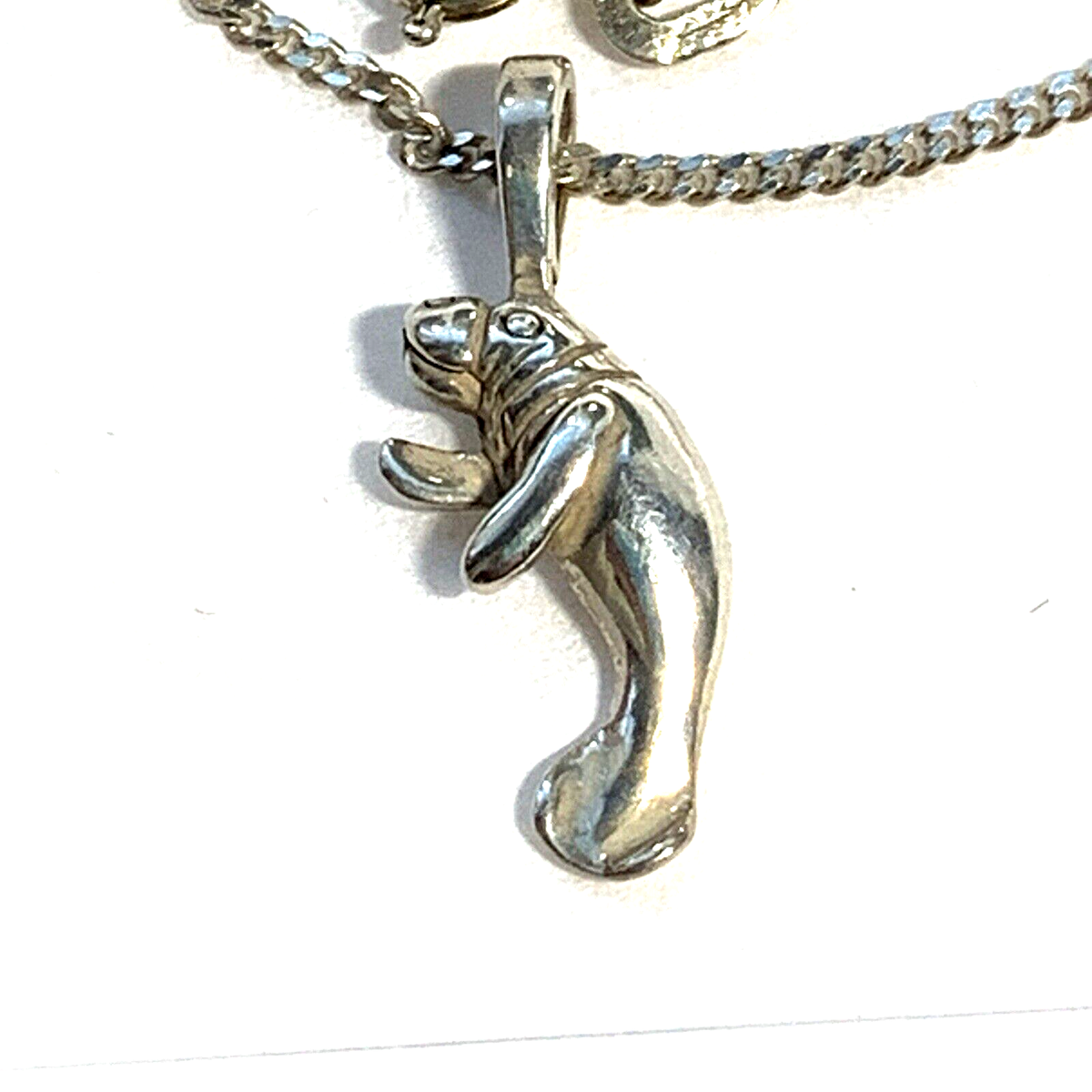 Manatee Charm Pendant Necklace Sterling Silver - Chain included Manatee Charm Pendant Necklace Sterling Silver - Chain included