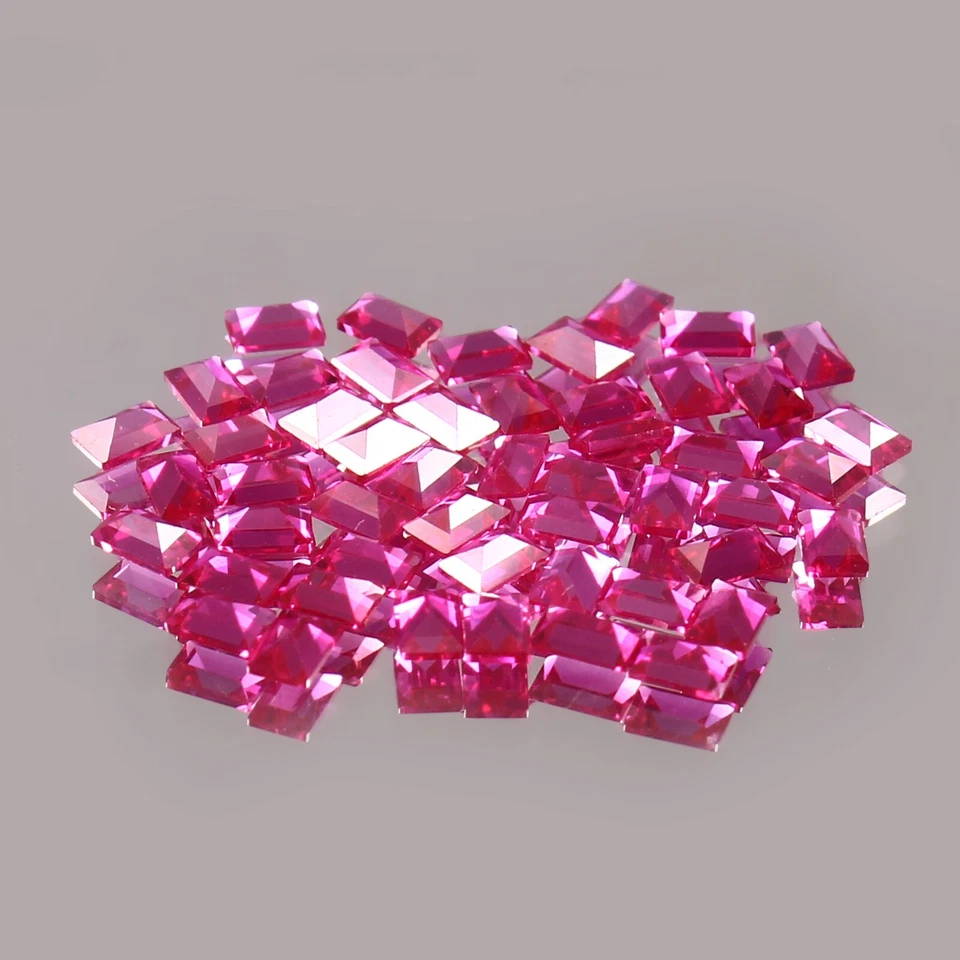 AAA Natural Impecable Birmania Rubí Suelto Baguette Piedras Preciosas Corte 3x2 MM Lote - 20 Piezas Foto 4 de 4