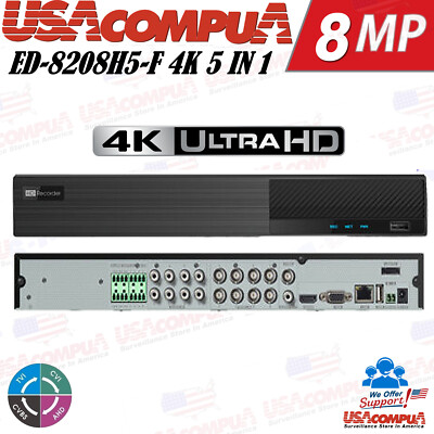 8 Channel 4K H.265 Titanium 8CH 5-IN-1 Hybrid DVR ED-8208H5-F/N