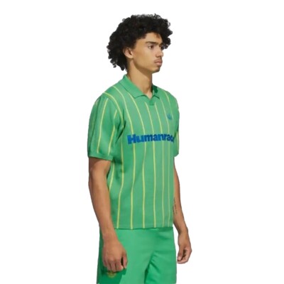 adidas Pharrell Williams Humanrace Knit Jersey Polo Green Yellow