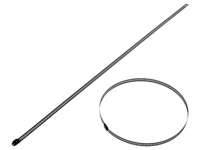 10X LC74-450 Kabelbinder L: 450mm W: 7mm AISI 304 Edelstahl 445N Ømax: 128mm RAY