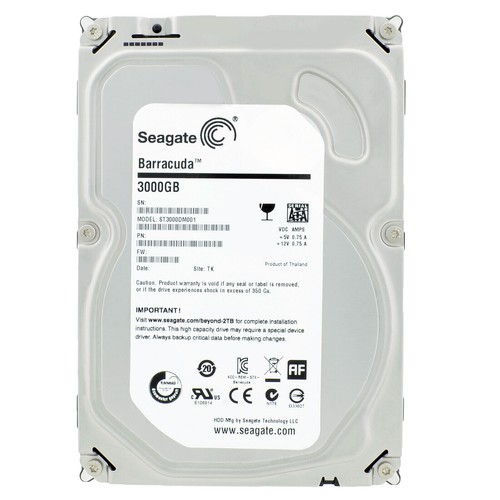 Festplatte Seagate 3TB ST3000DM001 64MB 7200U/min Sata III 3,5" Zoll - Picture 1 of 5