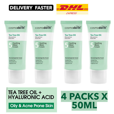 Cosmoderm Tea Tree Oil Soothing Water Cream 4 PACKS X (50ml)