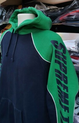 FW17 Supreme GT navy / green hooded sweatshirt Supreme Team Hoodie 